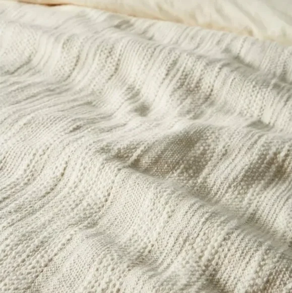 Anthropologie Woven Halley Duvet Cover - Ivory